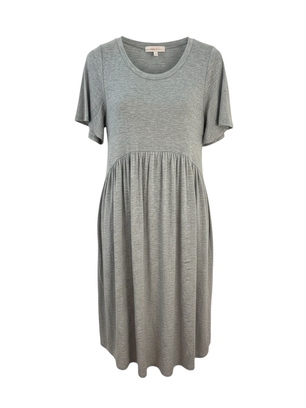 Everyday Grey Short Sleeve Midi Dress